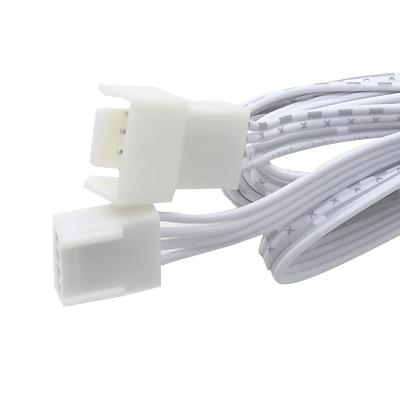 China Home Appliance 1.5m White 26AWG 4 Terminal 2510 Male To Female Terminal Extension Wire For Led Under Cabinet Lighting for sale