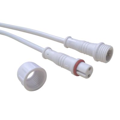 China Electrical External Connection M8 2pin Male To Female Socket Waterproof Connector For LED Lighting Outdoor Cable for sale