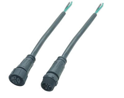 China Waterproof Power 16CM PVC SJT 16AWG SJT M16 Cable Stripped and Tinned Cord Male Female Waterproof Power Cord for sale