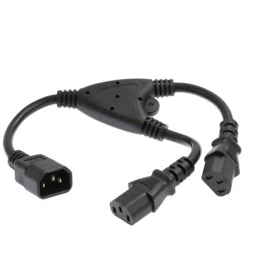 China Building UPS PDU Computer Power Y Splitter Tie Down IEC320 C14 2 to x IEC320 C13 13A 250V Extension Cable for sale