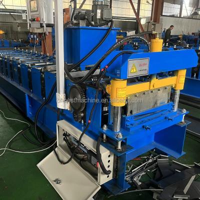 China Building Material Stores Color Coated Seamless Self Lock Roofing Sheet Roll Forming Machine PLC Control for sale