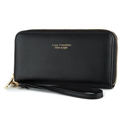 China Vintage Customized New Wholesale Large Capacity Frosted Wild Long Wallet Lady Clutch Wallet for sale