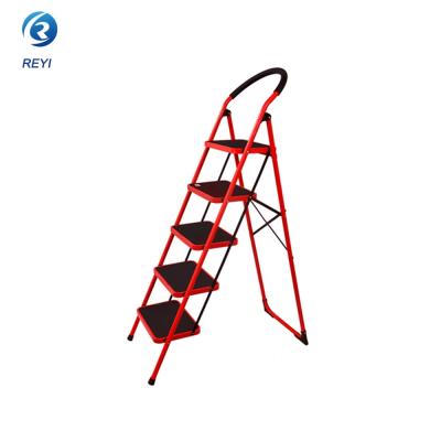 China Folding Ladders Steel Foldable Wide Step Ladder for sale