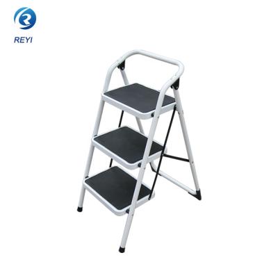 China Folding Ladders Household 3 Steps Iron Steel Folding Step Ladder for sale