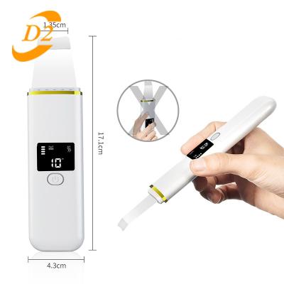 China D2 Ultrasonic Facial Skin Scrubber Ion Therapy EMS Face Rejuvenation Remover Blackhead Acne Cleansing Skin Care Deep Cleansing Tool for sale