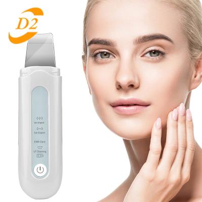 China Ultrasonic Deep Cleansing Ion Deep Facial Cleansing Machine Skin Scrubber Remove Clean Blackhead Wrinkle Pore Face Vibrator Massage for sale