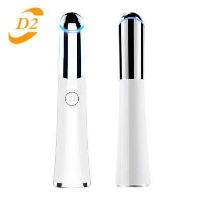 China Anti-puffiness Vibration Wrinkle Electric Eye Massager Sonic Warm Shock Reduce Dark Eye Heated Circle Relieve Fatigue Face Beauty Pen for sale