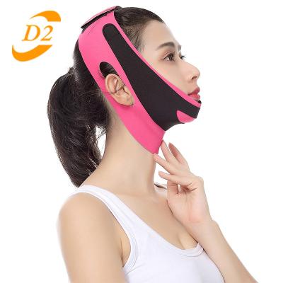 China Hot Sale Elastic Face Lift Up Slimming Bandage Relaxation Lift Up Belt To Reduce Double Chin Strap V Shaper Facial Slimming Bandage for sale