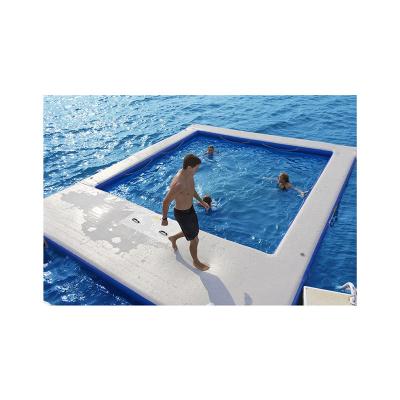 China PVC+Drop Point China Inflatable Sea Floating Pool With Net for sale