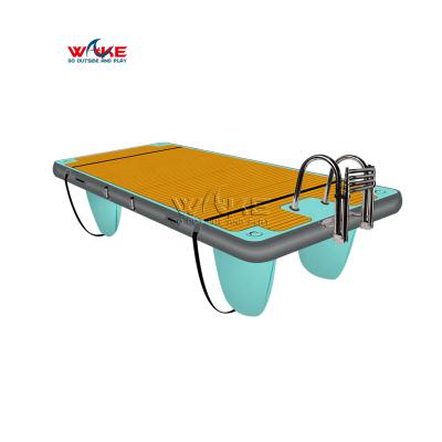 China PVC+Drop Stitch + EVA Customize Inflatable Dock Deck Inflatable Floating Platform On Water Use for sale