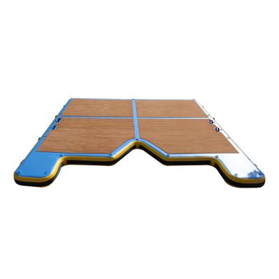 China PVC+Drop Stitch + EVA Drop Stitch Pvc Teak Inflatable Foam Swim Platform for sale