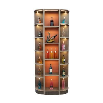 China Single-sided lightweight luxury wine cabinet rack simple modern winery style wine display cabinetwine shelf for sale