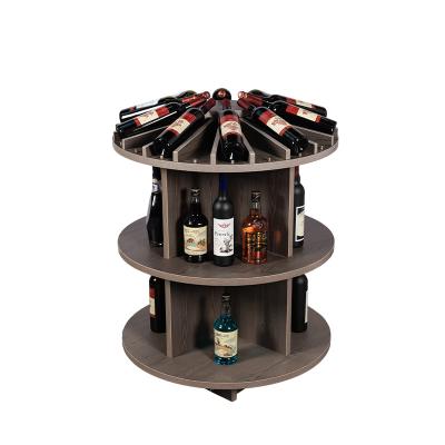 China Single Sided Factory Direct Modern Art Metal Round Shape Wine Rack Wooden Wine Rack for sale