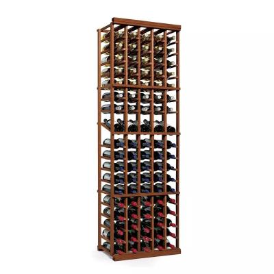 China Stored Standing Wooden Wine Rack Shelf Wine Rack Kit 5 Column With Display for sale