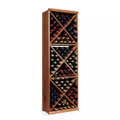 China New Arrival Wooden Glass Bar Stocked Rack Holder Shelf Kit Diamond Cub Display Racks 132 Bottle Wine Rack Cabinet For Wine for sale