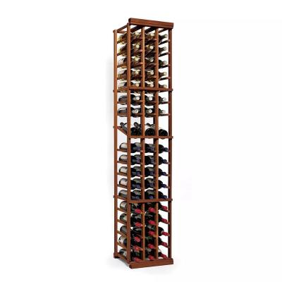 China Solid Mahogany Column Stocked Wine Glass Wine Rack Wall Mount Wooden Wine Shelf Rack Kit 3 With Display Racks For Wine for sale