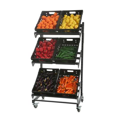 China Fruit and vegetable factory wholesale 800mm mobile fruit and vegetable displays gondola supermarket mobile shelves for sale