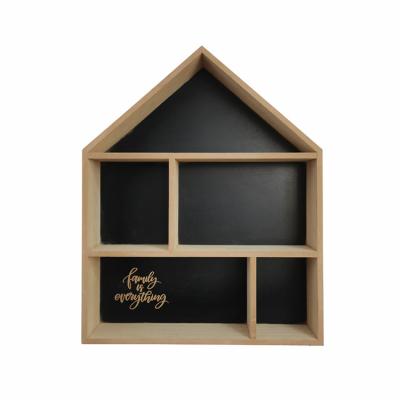 China Wall Mountable Shelf Wooden Chalkboard Blackboard With Shelves for sale