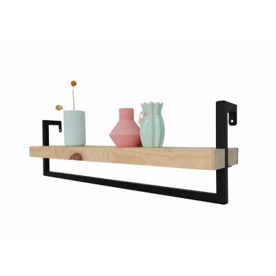 China Modern Wood and Metal Home Decor Grocery Shelf Decor Shelf Wall Hanging Shelf for sale