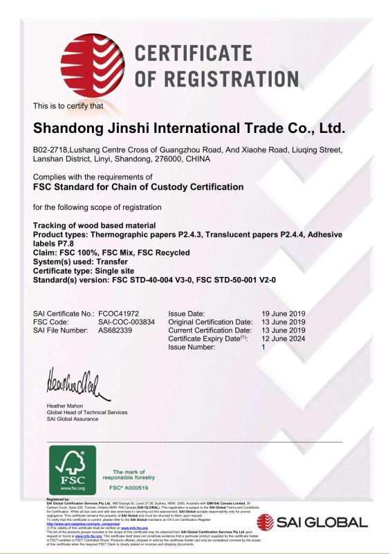 FSC - Shandong Jinshi International Trade Co., Ltd.