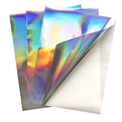 China Free Sample Holographic PET Film Security Holographic Sticker A4 Custom Vinyl Paper For Printing for sale