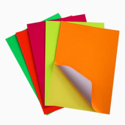 China A 4 Fluorescent Color Sticker Label Paper ANTISTATIC Self Adhesive Silicone for sale