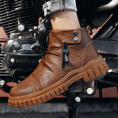 China 2021 Size 39-45 PU Martin Boots Men British Style Rubber Breathable Boots Shoes Boot for sale