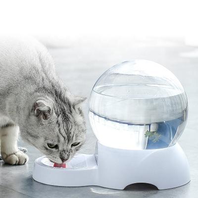 China Cat Dog Round Ball Automatic Pet Water Fountain Automatic Bottom Non-slip Transparent Plastic Water Feeder Dispenser for sale