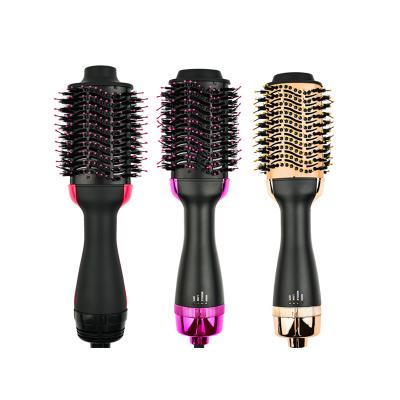 China Ionic Multifunctional Household 2 in 1 Step Professional Electric Ion Hair Dryer Brush Volumizer Salon Negative Hot Air One for sale