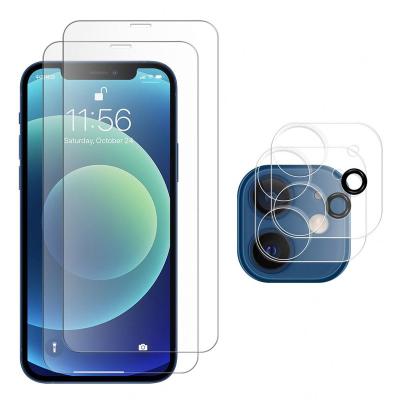 China Factory Mobile Phone Front Protector And Camera Lens Explosion-proof Tempered Glass Screen Protector For iPhone 12 pro for sale