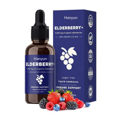 China Immune Support Private Label Organic Elderberry Syrup [5000mg Strength] Plus Zinc & Vitamin C Liquid Extract For Children & Adults for sale