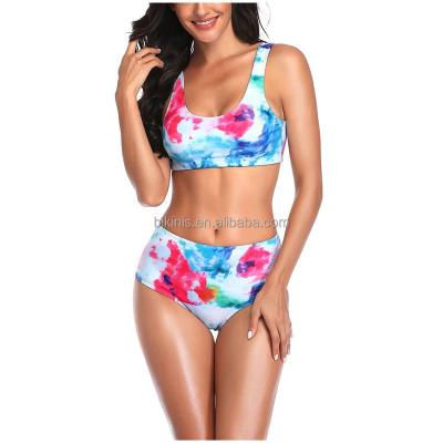 China Custom 2021 Women's Two Piece Swimsuit Women Breathable Plus Size High Fringe High Waist Bikini Swimwear for sale