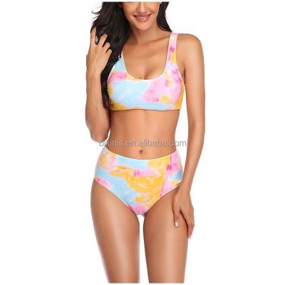 China Woman Young Girl Breathable Micro Extreme Swimwear Plus Size Printing Colorful Two Piece Swimsuit Bikini for sale