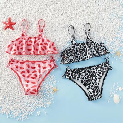 China Anti-UV Custom Design Lovely Little Kids Girl An Year Old Striped Bikini Cute Swimwear for sale