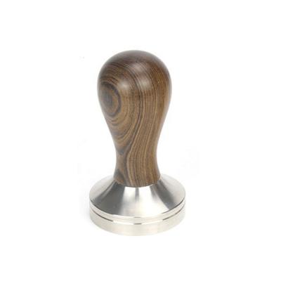 China Durable Wood Handle Coffee Tamper 51mm Espresso Press Stainless Steel Base for sale