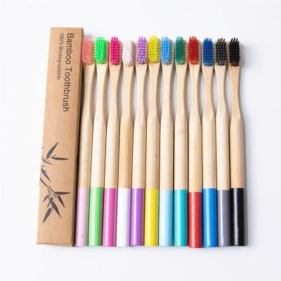 China New Products Environmentally Friendly And Degradable Round Handle Bamboo Toothbrush Manufacturer for sale