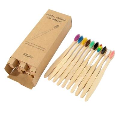 China 4 Pack 10 Pcs Collapsible Biodegradable Nylon Charcoal Rainbow Bamboo Toothbrush Maker for sale