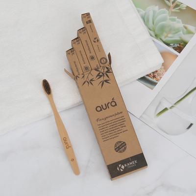 China Eco-friendly biodegradable organic bamboo toothbrush 100% natural environment friendly and degradable for sale