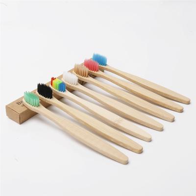 China Custom Logo Eco-Friendly Wholesale Environmentally Friendly And Degradable Square Handle Children's Bamboo Toothbrush for sale