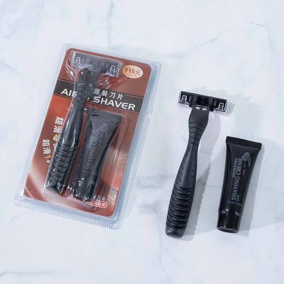 China Hot-selling professional high quality single blade men's three-blade razor with shaving cream for sale