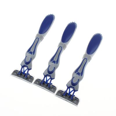 China Wholesale Single Blade Three-blade Facial Razor, Manual Disposable Shaving Rubber Razor for sale