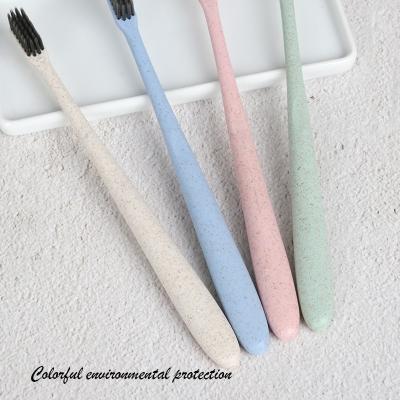 China Nature Friendly Bioplastic Wheat Straw Toothbrush With Charcoal Filament for sale