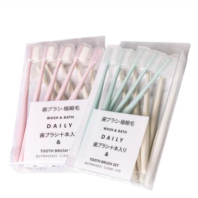 China 10 Pack Nature Friendly Eco Friendly Wholesale Charcoal Toothbrush Straw Toothbrush Wheat for sale