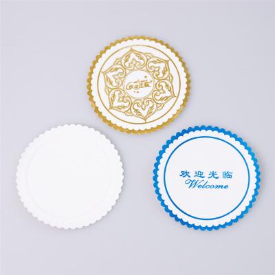 China Wholesale Custom Printing Paper Table Coasters Cheap Dish Mat 8.5cm or Customized for sale