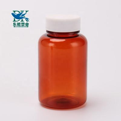 China Empty Pharmaceutical Medicine PET Medicine Bottle 5.3oz Plastic Transparent Brown Pill Jar Vials For Sale for sale