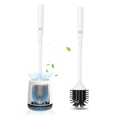 China Small Reading Brush Lightening Sustainable High Quality Portable Silicon Toilet Cleaning Brush With UV-C Sterilization for sale