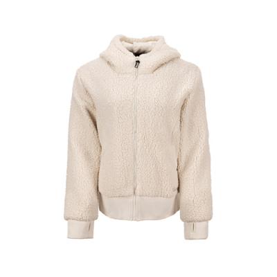 China Custom Heavy Breathable Warm Outdoor Casual Sport Ladies Winter Sweater Hoodie Sherpa Fleece Windproof Hooded Jacket For Women for sale