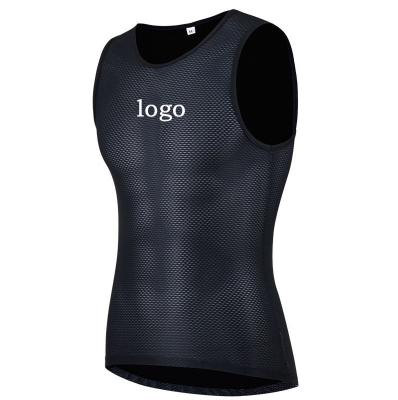 China Breathable Professional Black Custom Logo Vest Sleeveless Jacket For Bike Polyester Mesh Breathable Sport Cycling Vest For Men for sale