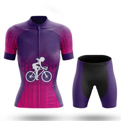 China Breathable Professional Custom Women Zippered Wear Suit Shorts Cycling Quick Dry Printed Women Cycling Clothing for sale