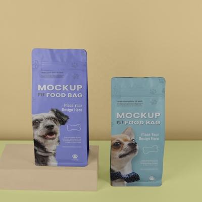 China BIODEGRADABLE Stand Up Pouch Heat Seal Flat Bottom PLA Eco Pet Food Packaging Bag Dog Pet Food Packaging Bag for sale